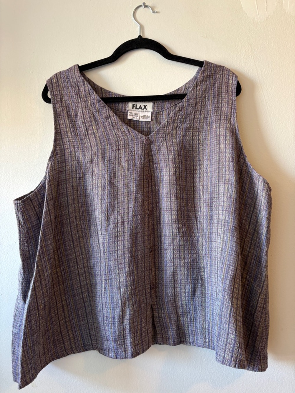 Flax Linen 3 Piece Skirt Set Button Front Jacket Sleeveless Top & Maxi Skirt XL - Picture 5 of 16